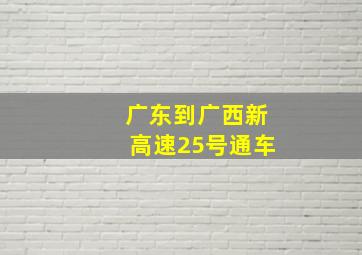 广东到广西新高速25号通车