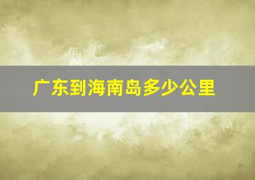 广东到海南岛多少公里