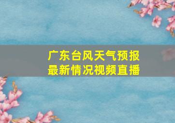 广东台风天气预报最新情况视频直播