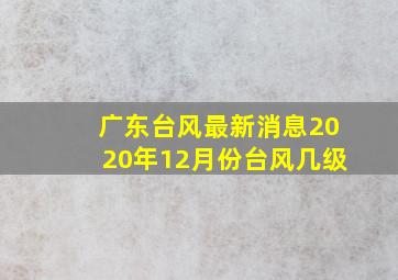 广东台风最新消息2020年12月份台风几级