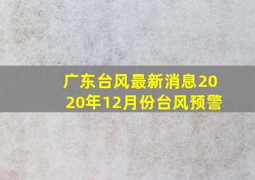 广东台风最新消息2020年12月份台风预警