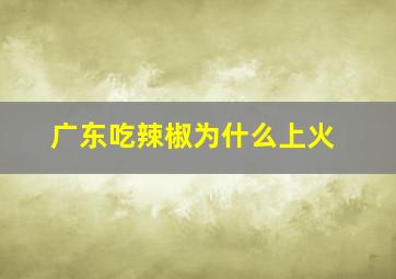 广东吃辣椒为什么上火