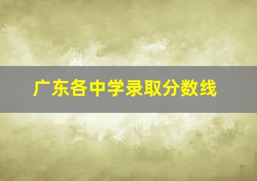 广东各中学录取分数线