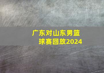 广东对山东男篮球赛回放2024