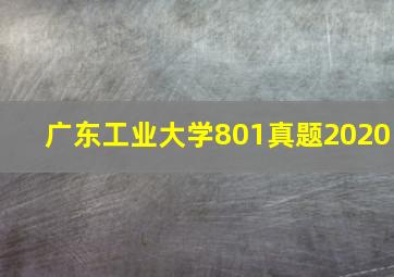 广东工业大学801真题2020