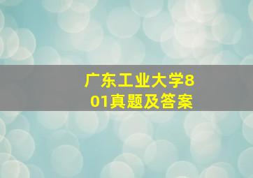 广东工业大学801真题及答案