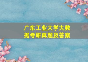 广东工业大学大数据考研真题及答案