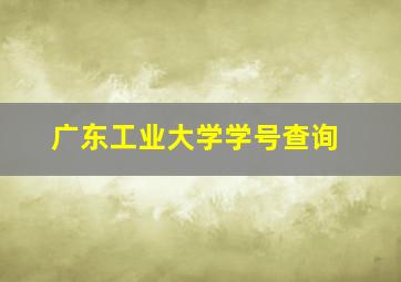 广东工业大学学号查询