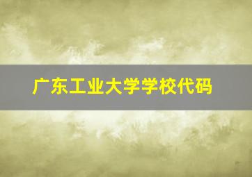 广东工业大学学校代码