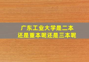 广东工业大学是二本还是重本呢还是三本呢