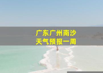 广东广州南沙天气预报一周