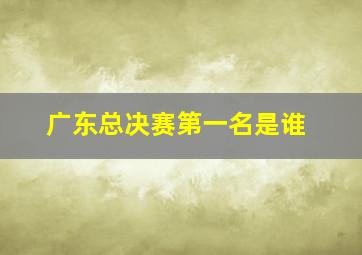 广东总决赛第一名是谁