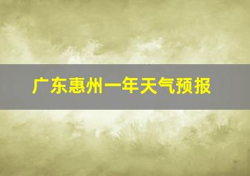 广东惠州一年天气预报