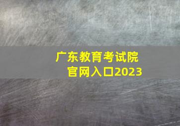 广东教育考试院官网入口2023