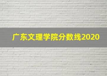 广东文理学院分数线2020