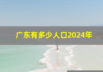 广东有多少人口2024年