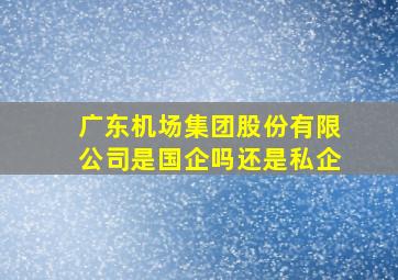 广东机场集团股份有限公司是国企吗还是私企