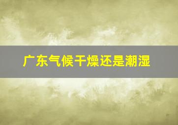 广东气候干燥还是潮湿