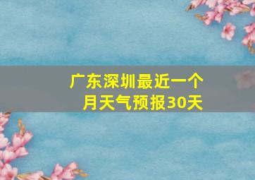 广东深圳最近一个月天气预报30天