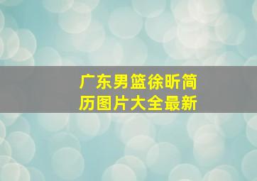 广东男篮徐昕简历图片大全最新