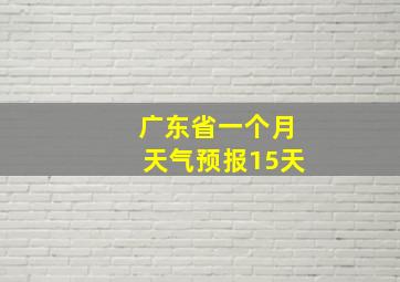 广东省一个月天气预报15天