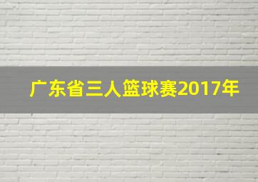 广东省三人篮球赛2017年