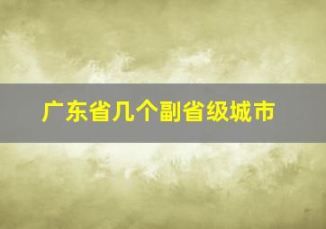 广东省几个副省级城市