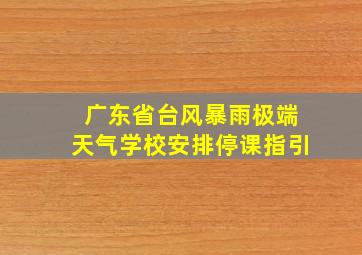 广东省台风暴雨极端天气学校安排停课指引