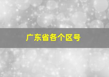 广东省各个区号