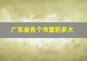 广东省各个市面积多大