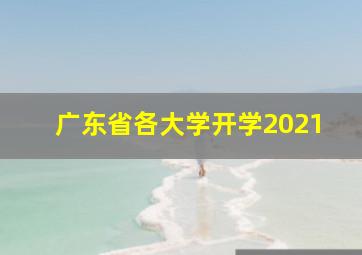 广东省各大学开学2021