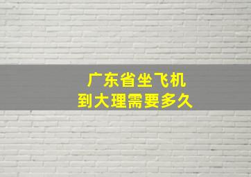 广东省坐飞机到大理需要多久