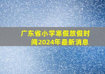 广东省小学寒假放假时间2024年最新消息