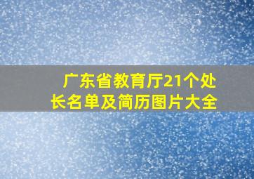 广东省教育厅21个处长名单及简历图片大全