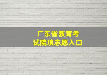 广东省教育考试院填志愿入口