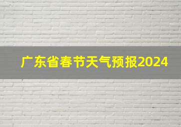 广东省春节天气预报2024