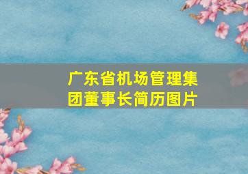 广东省机场管理集团董事长简历图片