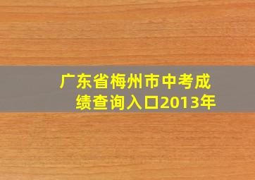 广东省梅州市中考成绩查询入口2013年