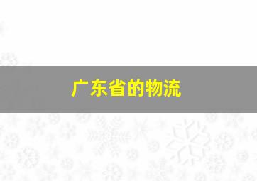 广东省的物流