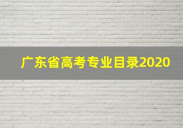 广东省高考专业目录2020