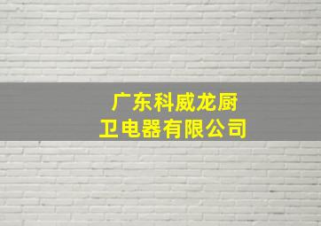 广东科威龙厨卫电器有限公司