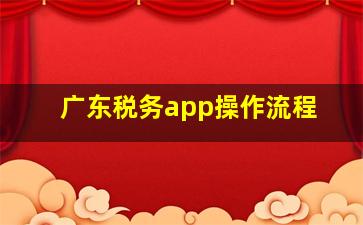 广东税务app操作流程