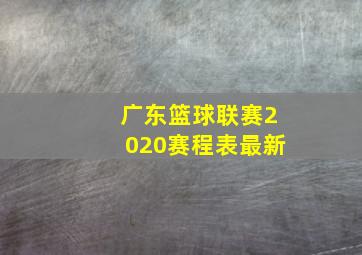 广东篮球联赛2020赛程表最新