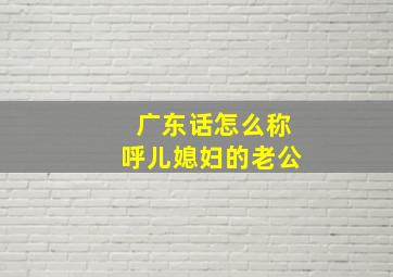 广东话怎么称呼儿媳妇的老公