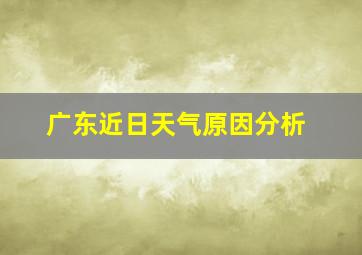 广东近日天气原因分析