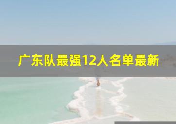 广东队最强12人名单最新