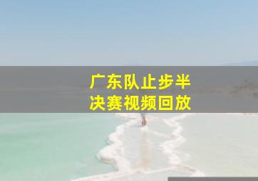 广东队止步半决赛视频回放