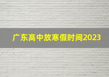 广东高中放寒假时间2023