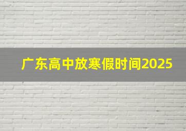 广东高中放寒假时间2025