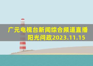 广元电视台新闻综合频道直播阳光问政2023.11.15